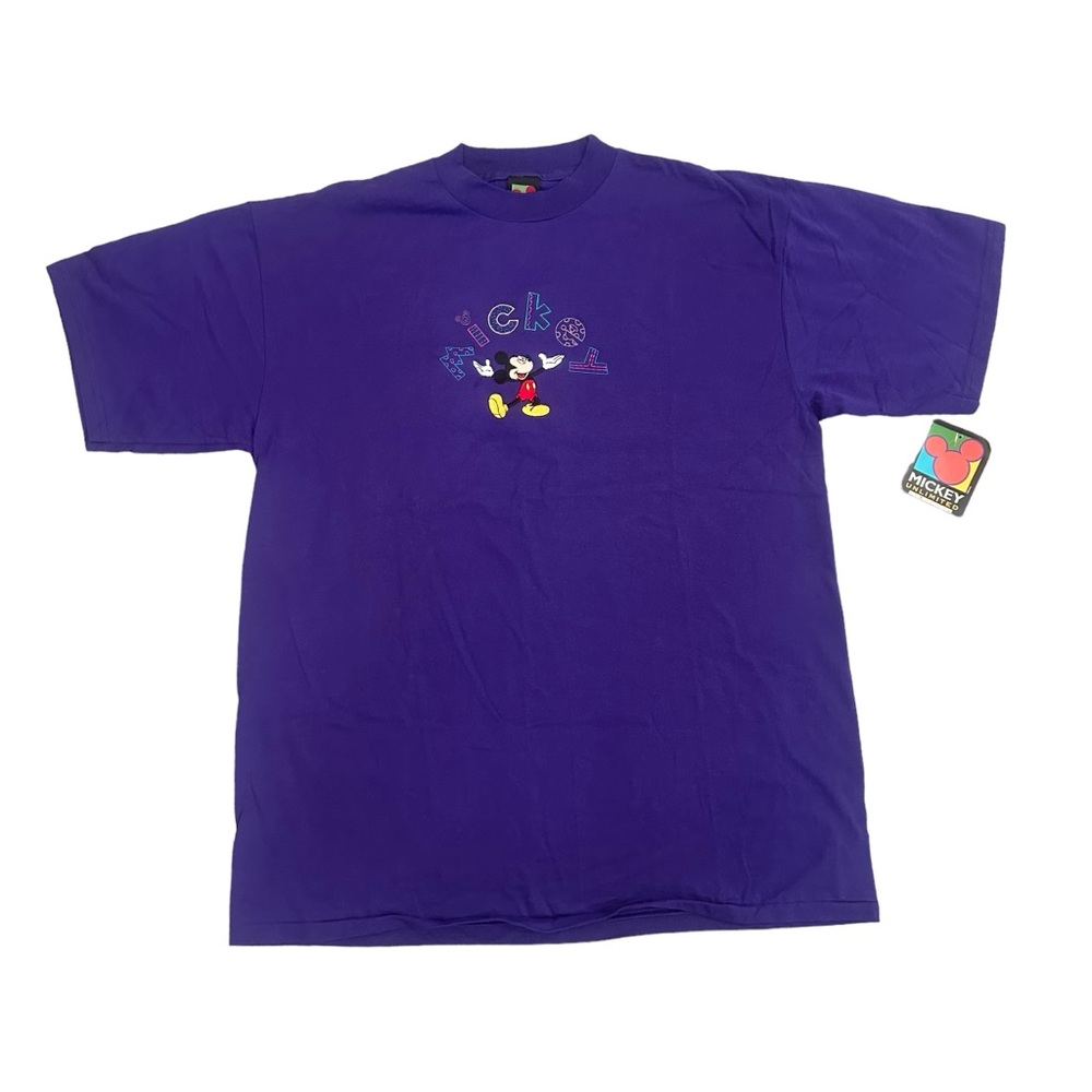 Vintage Mickey Unlimited XL Disney Mickey Mouse Embroidered T-Shirt NWT
